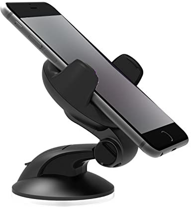 JeeGoWooss Car Phone Holder - 360° Rotation Mobile Phone Cradle with Strong Suction Cup for Dashboard & Windscreen