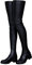 Stivali Alti alla Coscia da Donna, Stivali Lunghi sopra Il Ginocchio in Pelle Scamosciata Elasticizzata da Donna,Black (No Velvet),45 EU