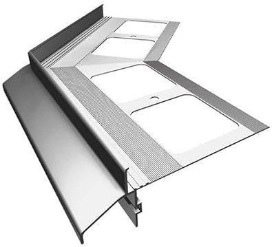 Renoplast® Aluminium Ecke 135° für Traufprofil K40 Grau | Fertigstellung von Terrassen und Balkonen | Fliesenböden auf Klebemörtel | Wasser ablaufsysteme Winkelprofil | Korrosionsschutz