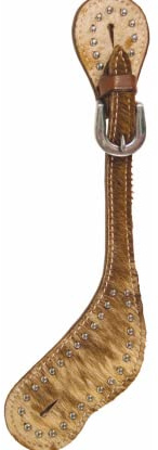 Buffalo Leather Adult Spur Straps Cowhide and Dot Border