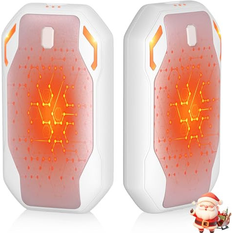 Chauffe Mains Rechargeable, Chaufferette Main Reutilisable USB, 3 Niveaux de Température, 2 en 1 Electrique Chauffage Double Face Bon pour Randonnée, Cadeaux de Noël d'hiver(Rose_Blanc)