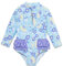 BONVERANO Traje baño bebé protección Solar UPF 50+ Cierre Cremallera con Volantes (Flor 5, 18-24 Meses)