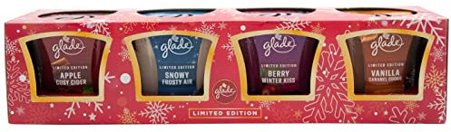 glade Duftkerzen SET 4-teilig Apple Cosy Cider - Merry Berry & Wine - Champagne Cheers - Marshmallow Irish Cream je 129g (1)