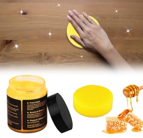 Bienenwachs Holzpflege, Holzwachs Für Möbel, Holzwachs Farblos Wasserfest Und Reparierend, Holzwachs Für Böden, Schränke Und Alle Holzarten Zum Schutz Und Zur Pflege (100 mL)