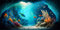 MIRRORANG 120x50cm Unterwasser-Aquarium Hintergrund Höhle Tropische Fische Unterwasserwelt Aquarium Hintergrund