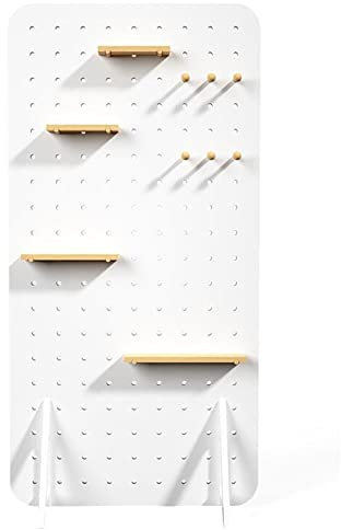 YBKEWASP Stecktafel-Raumteiler, Stecktafel-Wandorganisator mit Regal und Haken für Garage, Küche, Wohnzimmer, Badezimmer, Büro