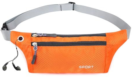 CCAIPU Sport Bauchtasche Herren und Damen Gürteltasche Wandern Gürteltasche mit verstellbarem Gürtel Wasserdicht leichtes Gürtelset für Soprt Outdoor Camping (Orange)
