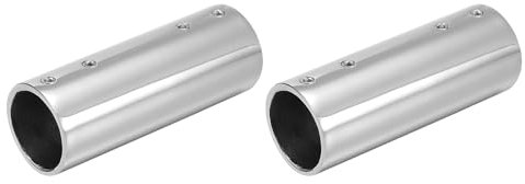 QUARKZMAN 2 Stück Gerader Rohrverbinder, 316 Edelstahl 2-Wege Handlaufrohrverbinder 100mm Länge, für 1-3/16(30mm) OD Handlauf Geländer