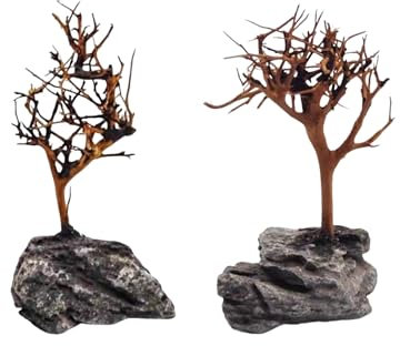 YZHZOM Bonsai-Aquarium-Baum, 10,2–15,2 cm, handgefertigt, 2 Stück