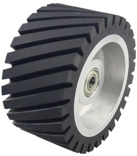 150 * 75mm Serrated Rubber Contact Wheel Belt Sander Polisher Wheel Sanding Belt Set(6202 installed12.7mm)