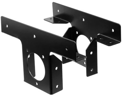 Mewutal 2pcs 3-Way T Corner Brackets 4 ×4 Pergola Post Bases Heavy Duty Metal Post Brackets Right Angle Corner Braces Black Patio Hardware Kit for Deck Mailbox Railing (Actual:3.5 Inch)
