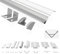 Tivendis LED Eckprofil 2m Set 6-teilig milchig | Alu Profil für LED Streifen 10mm ER10 | LED Profil Indirekte Beleuchtung | LED Aluminium Profil Alu Eckprofil | LED Leiste LED Schiene 3er SET