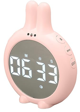 Mechanischer Zeitmanager, Kaninchen Digitaler Timer Uhr, Visuell LCD Display Hochpräziser Countdown Selbstdisziplin Gadget Erforderlich Manueller Zeitmesser Kurzzeitwecker für Backen Studium Fitness