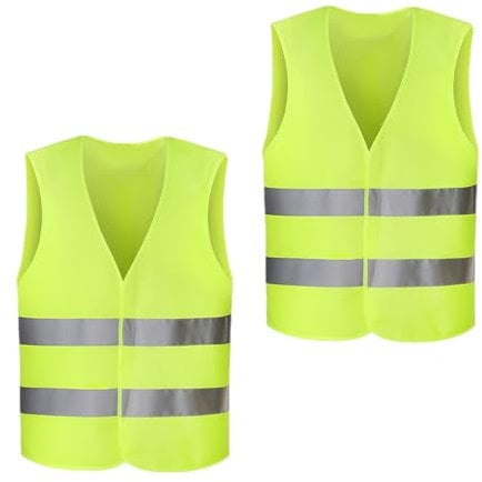 2 Piezas Chaleco Reflectante, 360° Chaleco de Seguridad, para Ciclistas, Conductores, Policías, Trabajadores, Tamaño Universal