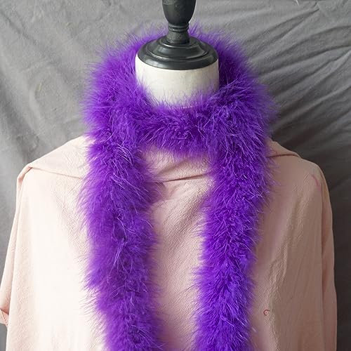 Anevous Federboa Länge ca. 2m, Einfarbig Feder Boa Federstola Federschal Kostüm-Accessoire, Federstreifen Hochzeit Dekorationen für 20er Jahre, Karneval, Halloween, Mottoparty Tee Party,Dunkelviolett