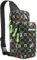 Minecraft Sling Bag Kinder, Brusttasche Umhängetasche mit Reißverschluss & Verstellbarem Gurt Geschenke für Jungs (Schwarz/Mehrfarbig)