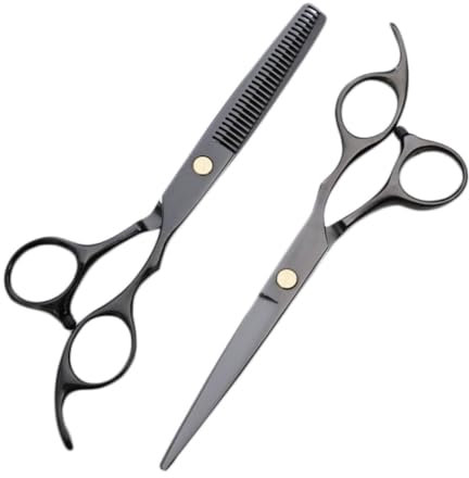 Healvian 2pezzi Per Parrucchiere Professionali Forbice Dritta e Forbice Sfoltitrice Per e Acconciature Per Colore Per e