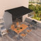 Juroupi Markise Manuell Einziehbar Sonnenmarkise Terrasse Einziehbare Markisen Balkon Markise 450x350 cm Anthrazit
