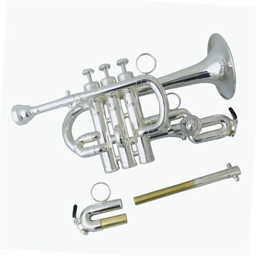 Standard Trompeten Set Bb/A Piccolo-Trompete Musikinstrumente Gebürsteter Messingkörper Mit Koffer(B)