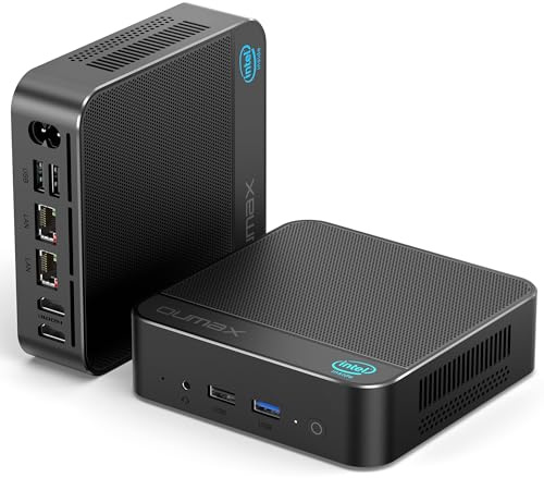 OUMAX Dual LAN Mini PC N150, Intel 13th Twin Lake N150(Up to 3.6GHz),16GB DDR4 500GB M.2 SSD,Built-in 45W Power Supply Mini Computers Support 4K Dual Display/ USB3.2/WiFi5/BT5.0 / Home Office PC