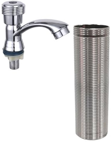 Wasserhahnverlängerung Edelstahl, 100MM Wasserhahn Verlängerte Hohe mit Gewinderohr, Wasserhahneinbau Armaturen Nippel