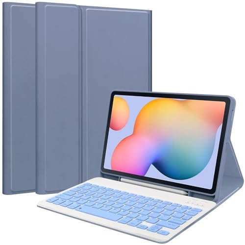 Zrengp Ultra Slim Folio Stand Lightweight Keyboard Friendly Leather Case Cover for Samsung Galaxy Tab S6 Lite 10.4 SM-P610 P613 P615 P619 P620 P625(2020 2022 2024 Release) 10.4 (DJ-Purple)