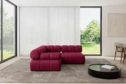 ALTDECOR Modulares Sofa Ecksofa in L-Form Corner modular Sofa Eckcouch Couch Wohnlandschaft Cauchsofa Polstersofa Mende-L1-190x190x70 cm Bordeauxrot
