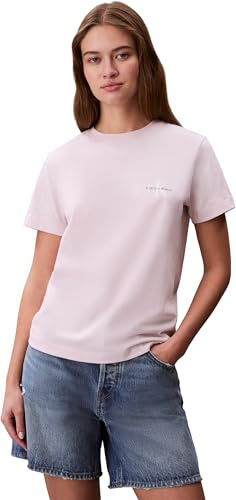 Calvin Klein Damen 2er Pack T-Shirts Kurzarm Logo Tee mit Rundhalsausschnitt