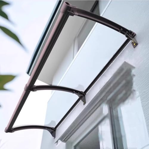 Marquesina para Puertas Y Ventanas Exterior, Toldo De Aluminio con Canalón Agrandado, Toldo De Puerta De Entrada Aislado, Protección contra La Lluvia Marquesina Arqueada (45x110cm/18x43in,A)