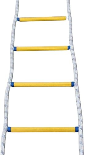 Premium Nylon Rope Ladder /10Ft & 6M/20Ft Escape Ladder for Emergency Climbing Outdoor Training & Aerial Work Soft and Lifeline for Home Safety.