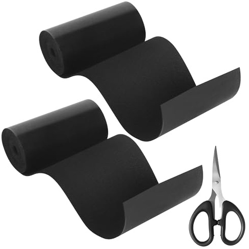 ACOMTUO 2 Bände Flicken Selbstklebend Stoff,Segeltuch Zelt Reparatur 10cmx2m,Flicken Selbstklebend Stoff Schwarz Mit einer Schere,Textilklebeband für Sofa, Autositze, Zelt, Markise, Segeltuch