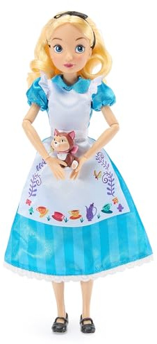 Disney Store Official - Alice im Wunderland - Klassische Puppe für Kinder - 30 cm - Voll bewegliches Spielzeug mit legendärem blauem Kleid, Schürze und Charakterfreund als Überraschung - Ab 3 Jahren