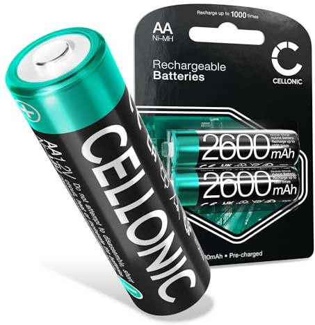 subtel 2x Battery compatible with Canon PowerShot SX150 IS, A540, NB-1AH | 2600mAh, 1.2V, NiMH for Canon PowerShot A590 IS, A495, SX120, A1200, A80, A530, A480, A470, A630, A460, SX20, A560, A490, S5