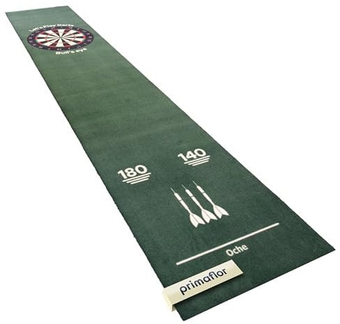 Primaflor - Ideen in Textil Dart-Teppich mit Offiziellem Spielabstand - Grün, 50 x 250 cm, Turnier-Matte Fußbodenheizung Geeignet, Rutschfester Läufer mit Oche