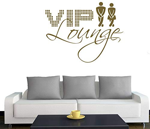 Klebesüchtig A228 Türtattoo - Wandtattoo VIP Lounge 40cm x 31cm Gold - Dekoration - Bad - Wohnzimmer - Aufkleber - Wandsticker