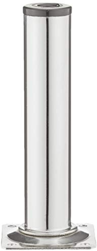Element System 4 Stück Stahlrohrfüße rund / Tischbeine / Möbelfüße / inkl. Anschraubplatte / L 15 cm / Ø 30 mm / chrom / 4 Farben / 11 Abmessungen