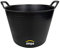 Simpa 1 x 42L 42 Litre Large Robust Flexi Tub - BLACK - Multi Purpose Flexible Plastic Storage Container Bucket