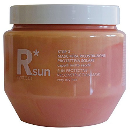 R * System Sun - Masque Reconstructeur Solaire - Traitement Restructurant Anti-Age pour Cheveux Très Secs - Hydratation et Protection Solaire - 250 ml