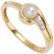 Jobo Damen-Ring aus 8 Karat 333 Gold mit Perle und Zirkonia Größe 52