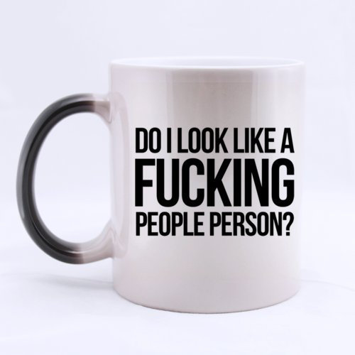 Funny Style DO I LOOK LIKE A PEOPLE PERSON? Heat Sensitive Color Changing Mug Custom Ceramic Morphing Coffee/Tea Cup Mug