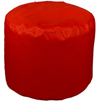 Kinzler S-10118/32 Sitzhocker rund, ca. Ø50 x H40 cm, Outdoor & Indoor, Sitzsack in vielen verschiedenen Farben, wasserabweisender Hocker, rot