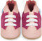 Juicy Bumbles - Weicher Leder Lauflernschuhe Krabbelschuhe Babyhausschuhe mit Wildledersohlen. Junge Mädchen Kleinkind- Gr. 12-18 Monate (Größe 22/23)- Rosa Turnschuhe
