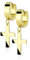 Bungsa GOLDENE Creolen mit ANHÄNGER KREUZ - Ohrringe Set in gold - aus EDELSTAHL - Klappcreolen Ohrschmuck für Damen & Herren - Ohrstecker Kreolen mit Kreuz