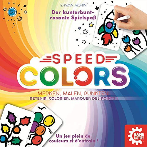 Game Factory 646193 Speed Colors, Kreatives Merkspiel zum Ausmalen, Malspiel, Kinderspiel ab 5 Jahren