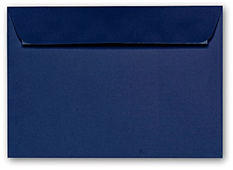 ARTOZ 50x Briefumschläge DIN C6 Blau - 16,2 x 11,4 cm - haftklebend - gerippte Kuverts ohne Fenster - Serie Artoz 1001