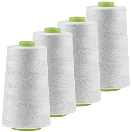 4 x 4572m Qualitäts Overlock-Garn Overlock-Nähgarn Oeko-Tex Farbe 701-740, Farbe:A725 lichtgrau