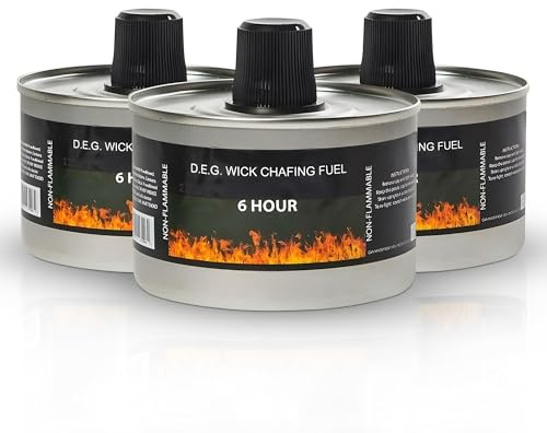 We Can Source It Ltd - Set of 1 Chafing Fuel Cans - 6 Hour Burn, Non-Flammable Liquid Wick Fuel - Safe, Re-Lightable, Cool-Touch Cans for Bain Maries, Chafing Dishes, Buffets & Catering Events
