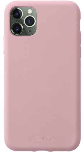 cellularline Sensation Pink Backcover Soft Touch Silikon Case Cover mit weichem kratzfestem Mikrofaser-Innenfutter passend für Apple iPhone 11 PRO
