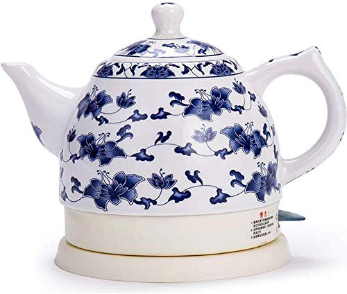 DRHR 1350W Ceramic Electric Kettle Teapger Retro 1L Jarra, para té, café, Sopa, Base extraíble, Apagado automático, protección contra ebullición en seco