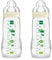 Mam Easy Active Babyflaschen mit Sauger Größe 3 (schneller Fluss), 4 Monate+, 330 ml, grün, 2 Stück